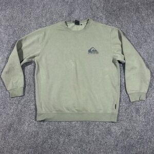 Quiksilver Green Crewneck Sweatshirt L Cotton/Polyester Blend Mens‎ Casual Wear
